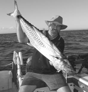 The author with a mackerel caught locally out from Brisbane. 